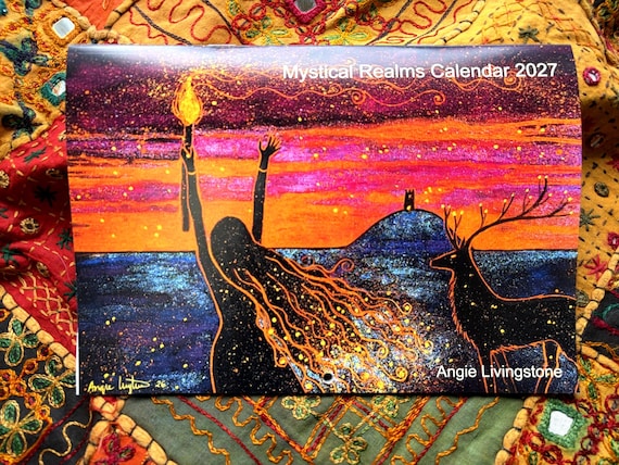 2027 A4 Calendar, Wall Calendar, Angie Livingstone Mystical Realms Calendar