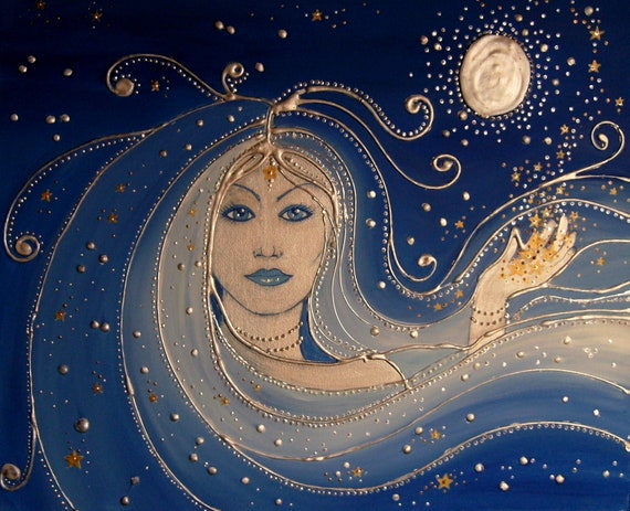 Goddess Print - Goddess Art - Goddess of Night - Pagan - Wiccan - Mystical Print