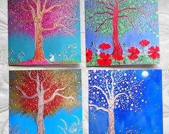 The Four Seasons - Set of four square cards