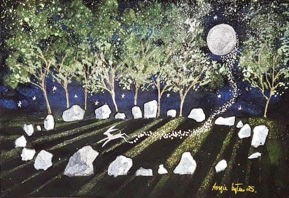 The Rollright Stones, Mystical print, standing stones, stone circle, pagan print
