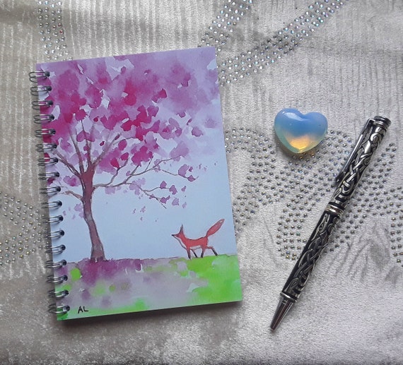 A6 Spring Blossom Notebook - Spring Fox Notebook - Journal - Spring
