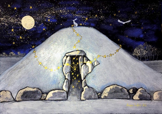 Bryn Celli Ddu, Burial Mound, Sacred Site, A4 print, Mystical, Pagan