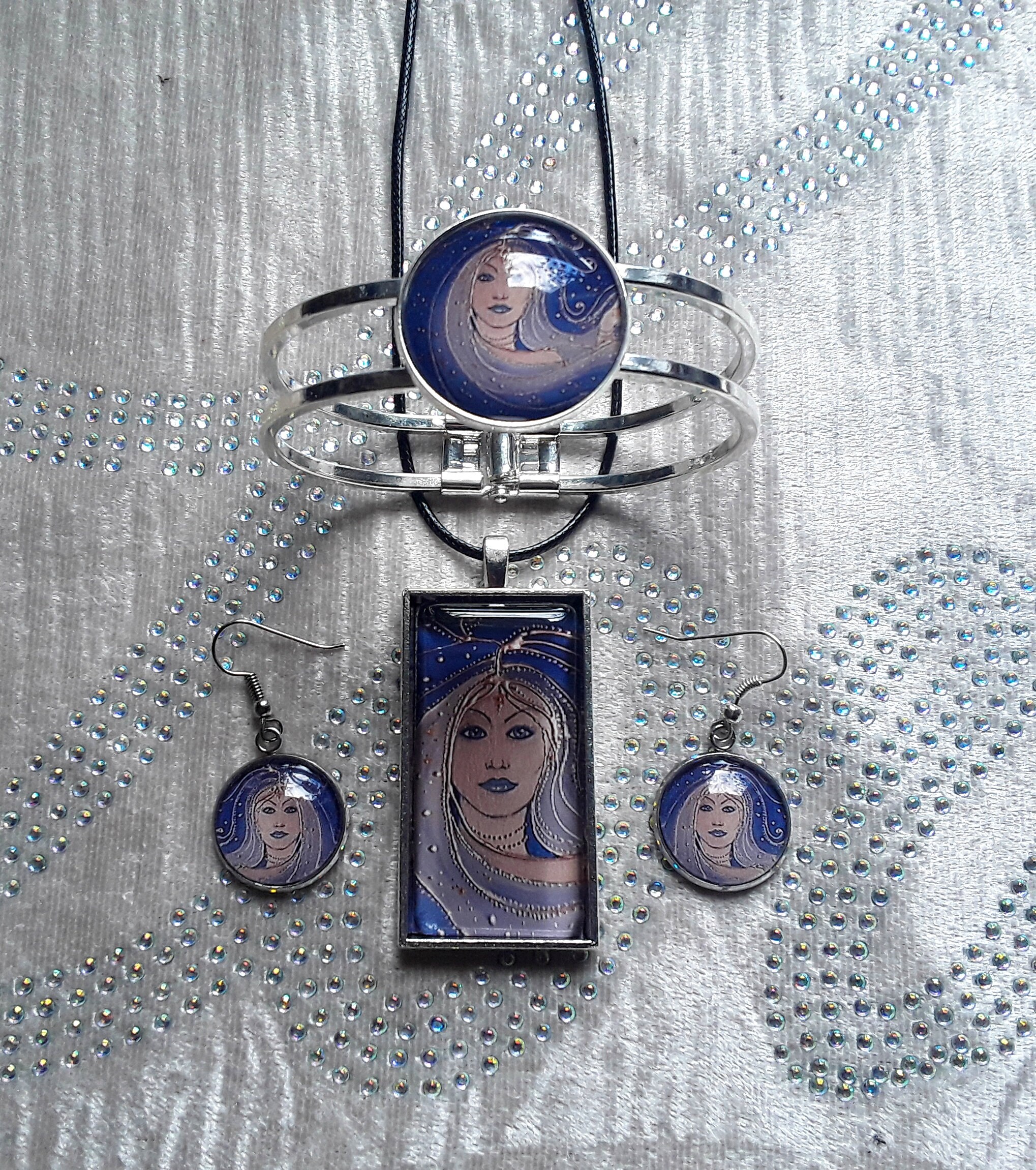 Goddess Jewellery Set Goddess Pendant Goddess Bracelet Etsy