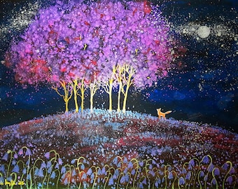 Spring Blossom, Large A3 Print, Bluebells, Fox Print, A3 Print, Spring Print