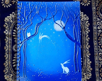 White Hare Notebook - Mystical Hare Notebook - Hare Journal - A5 Notebook