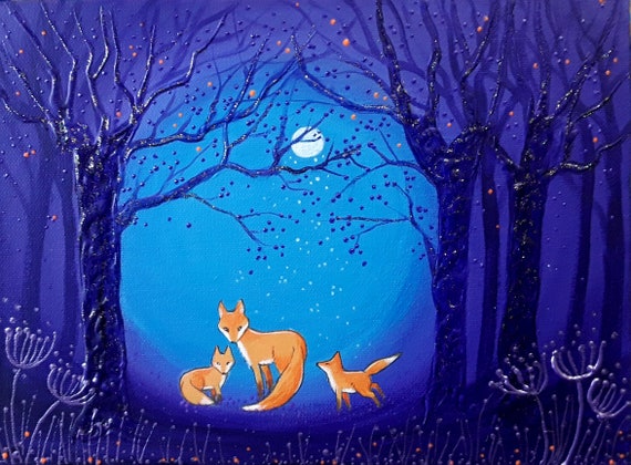 Fox and Cubs - Mothers Day Gift - Fox Art - Mystical - Fox Lovers Gift - Fox Print