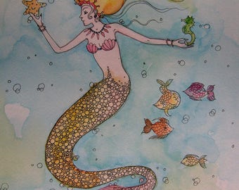 Mermaid High Quality A4 Print