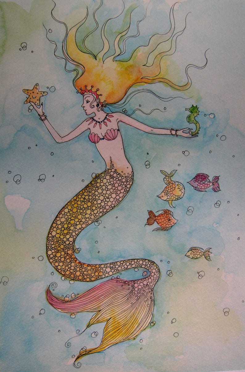 Mermaid High Quality A4 Print image 1