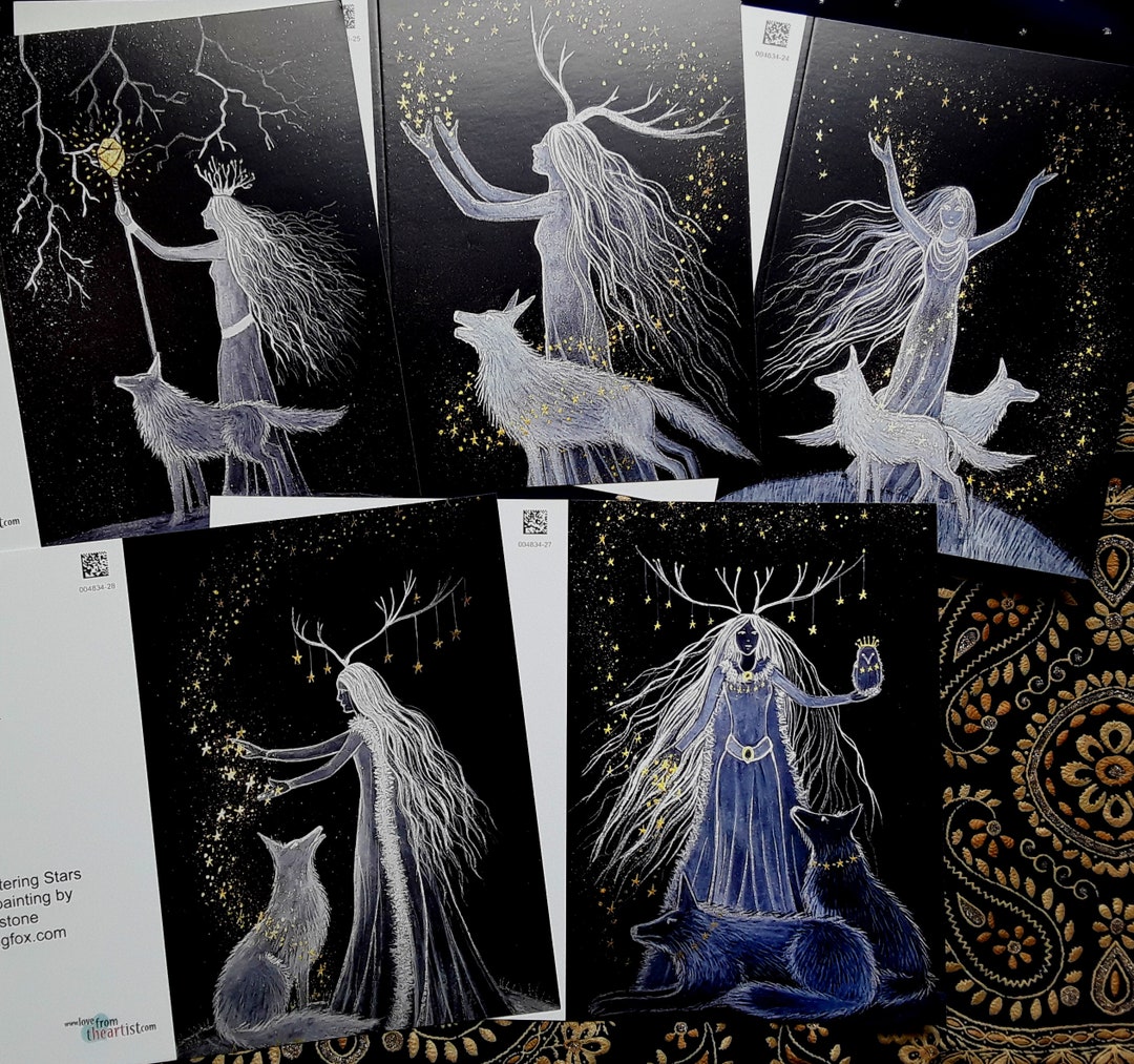 Wolf Goddess Cards, Goddess Cards, Wolf Cards, Mystical Cards, Pagan - Etsy