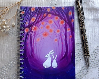 A6 White Hare Notebook - Mystical Hare Journal - White Hare - Arty Gift - Writers Gift