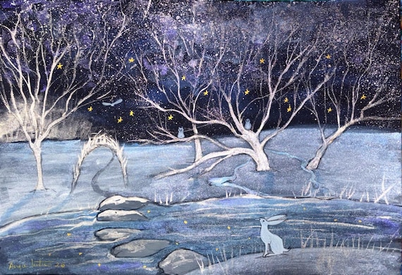 Swallowhead Spring, Avebury, Original Painting, Mystical Art