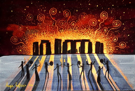 Stonehenge, Winter Solstice, Midwinter, Stonehenge Print, Winter Solstice Print, Pagan