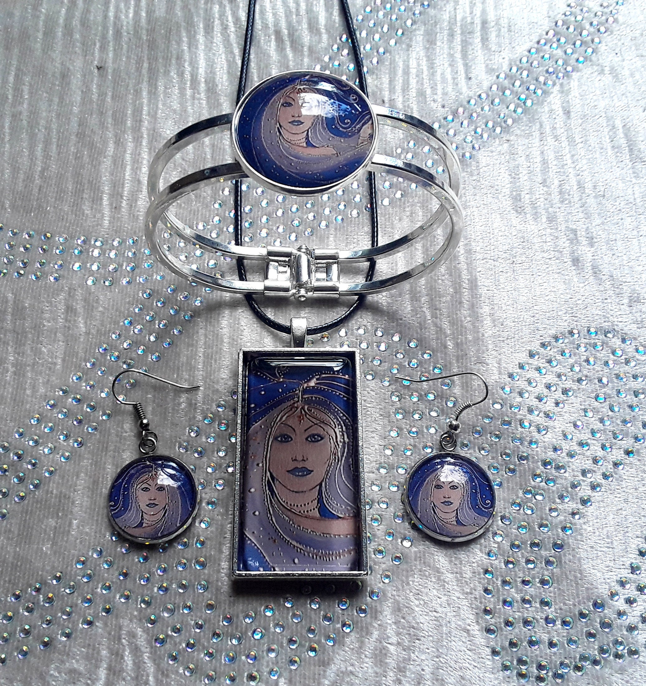 Goddess Jewellery Set Goddess Pendant Goddess Bracelet Etsy
