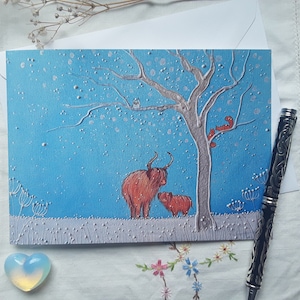 Highland Cow Card - Highland Cattle - Heeland Coo - Mothers Day - Cow Card - Cute Cows