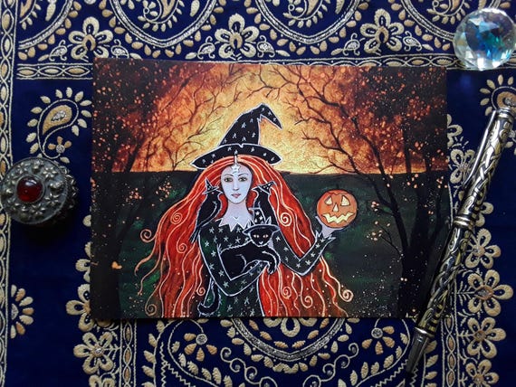 Witch Card, Art Card, Blank Card, Mystical, Witch, Pagan