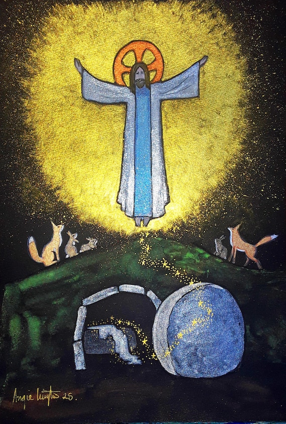 Resurrection, Christian Print, Jesus Print, Religious Art, A4 Print