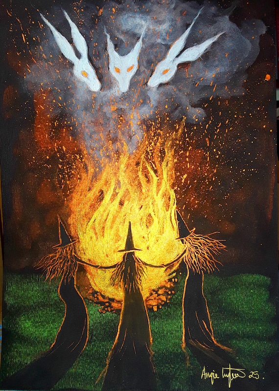 The Solstice Witches, Witch, Witch Print, Summer Solstice, Solstice Fire, Solstice Spirits, Pagan, Wiccan