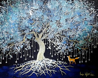 Large A3 Print, Frost Tree, Mystical Tree, Tree of Life, Winter Tree, Frost Tree Print