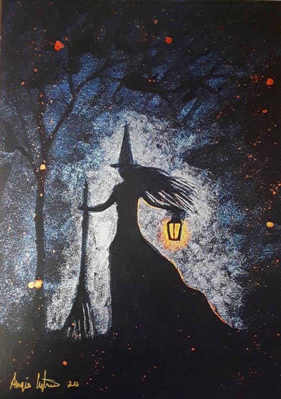 Night of the Witch, Witch, Witch Print, Pagan, Wiccan, Black Cat