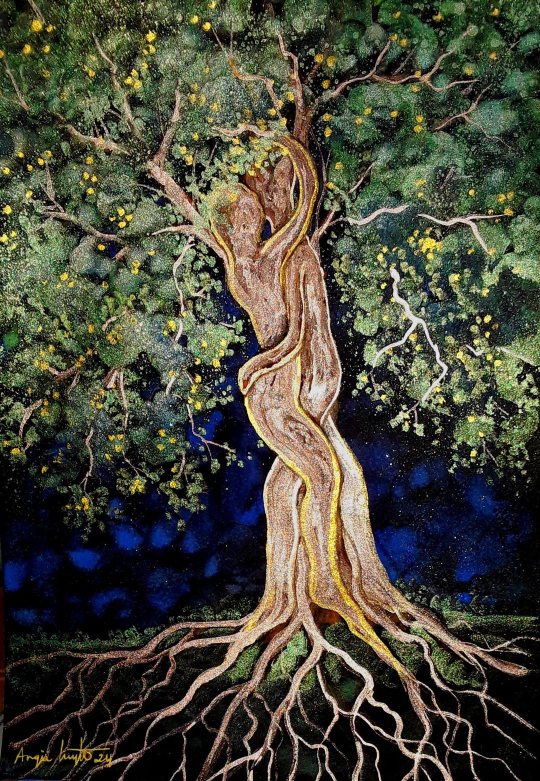 Pagan Fertility Rituals Goddess and Green Man, Mystical Print, Beltane, Spring, Fertility ...