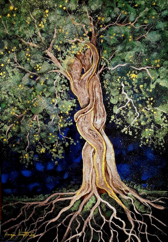 Goddess and Green Man, Mystical Print, Beltane, Spring, Fertility, Pagan