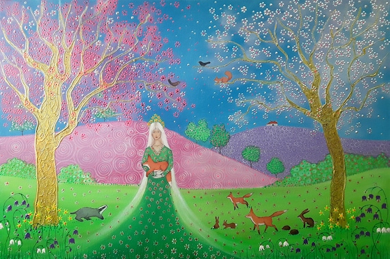 Spring Goddess - Goddess Art - Spring - Mystical - Pagan - Wiccan