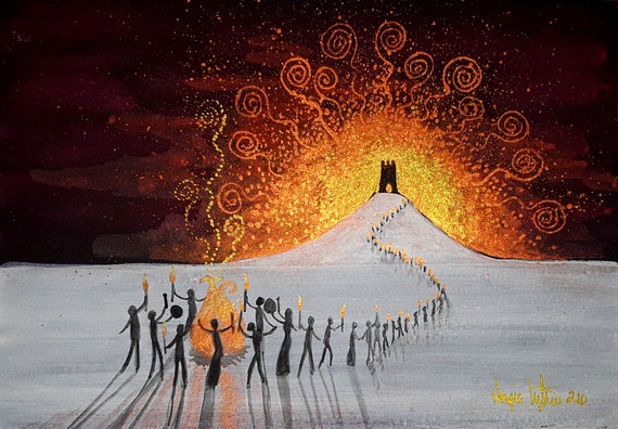 Avalon, Winter Solstice, Glastonbury Tor, Pagan, Druid, Avalon Print