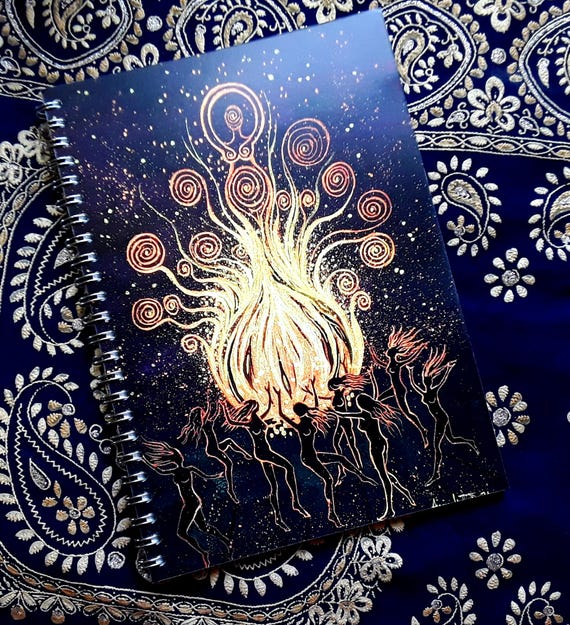 Goddess Notebook, Spiral Goddess, Witch Notebook, Body Confidence, Dancing Women