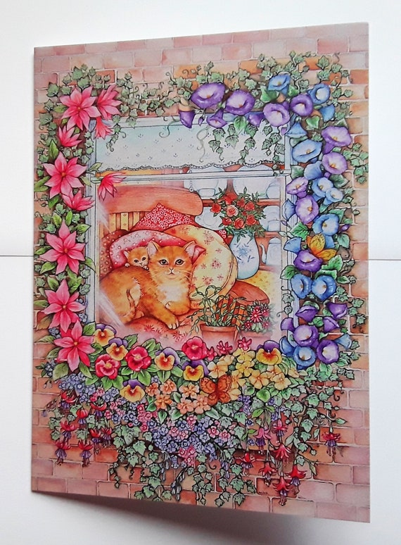 Cats at the window high quality art card