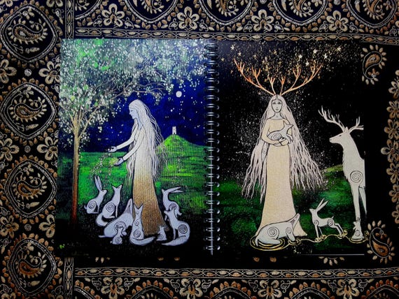 Goddess Notebook, Elen of the Ways, Avalon Goddess Notebook, Art Notebook