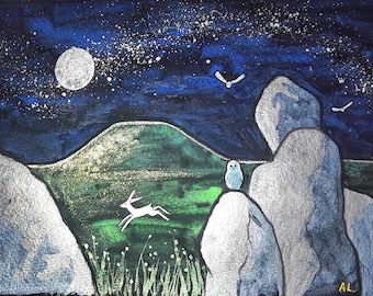 Silbury Hill from West Kennet Long Barrow, mystical print, avebury,