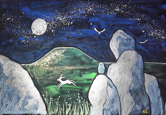 Silbury Hill from West Kennet Long Barrow, mystical print, avebury,
