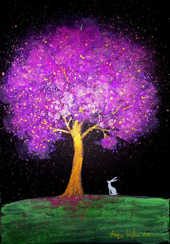 The Little Blossom Tree, A5 Print, White Hare, Spring