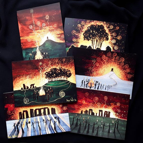 Solstice Cards, Summer Solstice Cards, Winter Solstice Cards, Mystical, Pagan, Blank Cards,