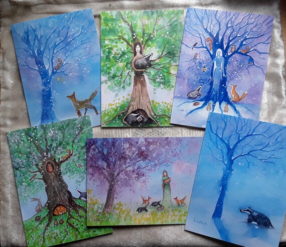 Mystical Forest Cards - Goddess Cards - Mystical Art - Pagan - Wiccan - Enchanted Woodland