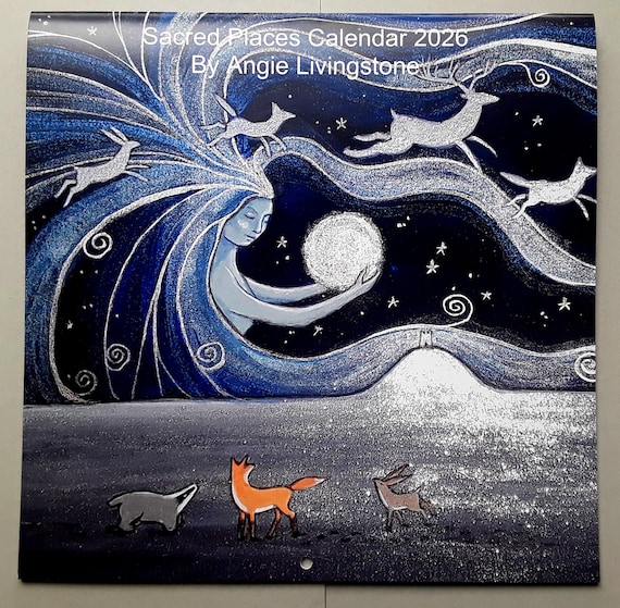 Large 2026 Calendar, Sacred Places, Art Calendar, Pagan Calendar, Moon Phase Calendar, Mystical Calendar
