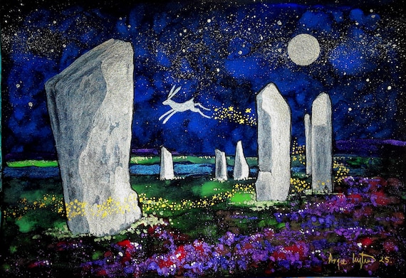 Rings of Brodgar , A4 Print, Standing Stones, Stone Circle, Pagan, Mystical