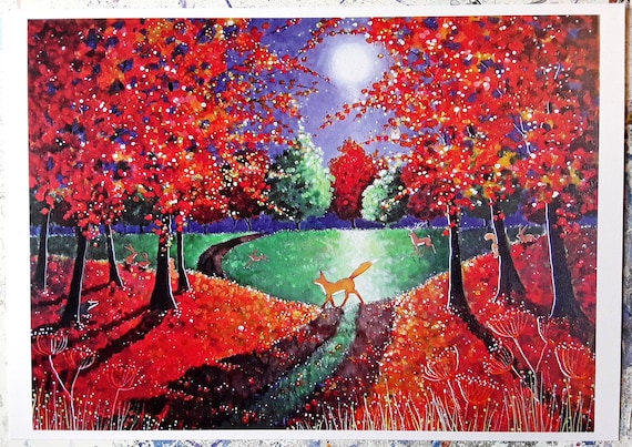 Enchanted Autumn - A4 Print - Autumn Art - Fall Art - Fox Art - Autumn Fox