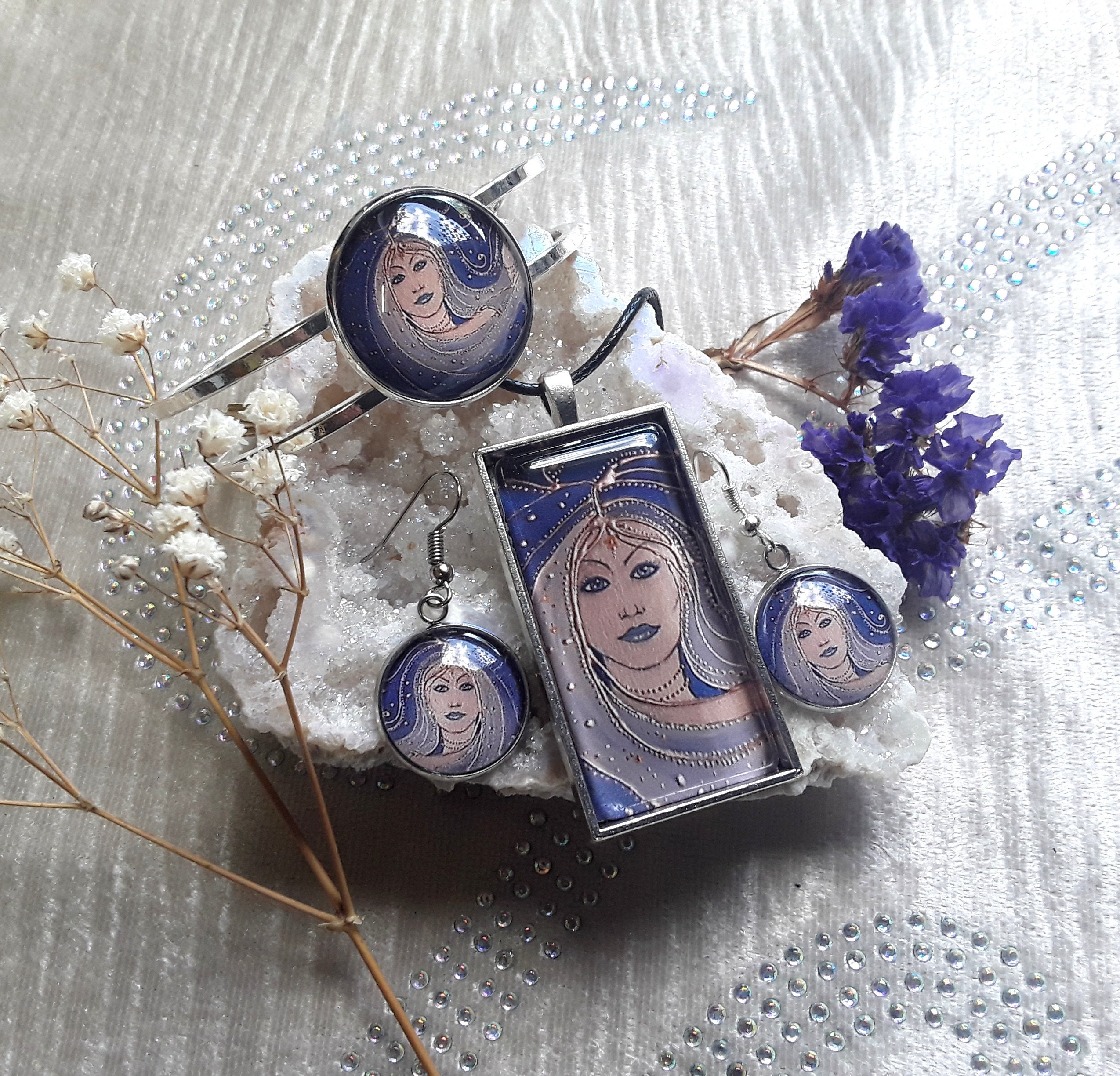 Goddess Jewellery Set Goddess Pendant Goddess Bracelet Etsy