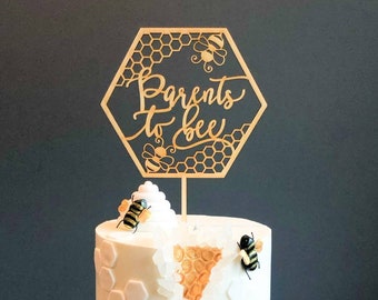 Parents to bee cake topper, Gender reveal cake topper, Gender reveal decorations, Baby shower cake topper
