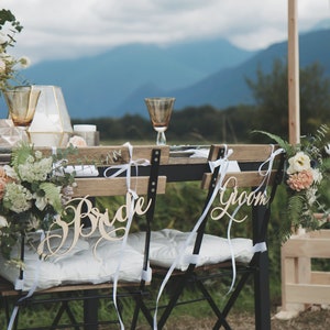 Bride and Groom Wedding Chair Signs, Rustic Wedding Decor, Wedding Decoration, Wedding Decorations, Wedding Sign, Wood Sign, Rustic Wedding