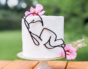 Baby Line Art Cake Topper, Baby silhouette cake topper, Baby shower cake topper, Silhouette girl cake topper, Baby line art, Nursery decor