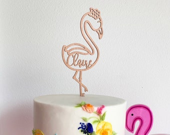 Flamingo cake topper, Baby's first birthday, First Birthday Cake Topper, Personalised birthday cake topper, Flamingo Party