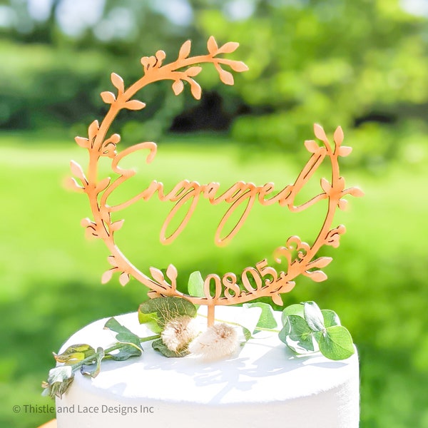 We're Engaged cake topper, Engagement cake topper, Engagement party decorations and decor, Boho cake topper