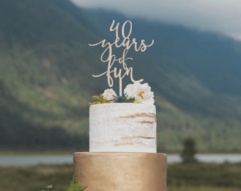 40th anniversary cake topper
