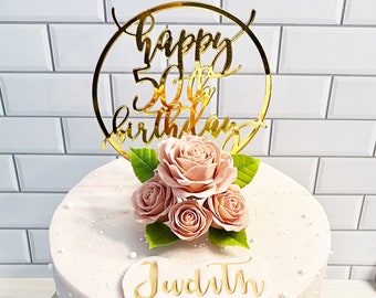 Custom Birthday Cake Topper, 50th birthday cake topper, 50th birthday decorations for women, 50th Cake Topper, 50th birthday ideas Age 50-59