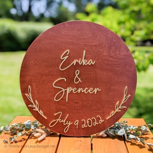 Wedding guest book alternative wood, Wedding welcome sign, Last name wood sign, Wedding Guestbook, Rustic wedding sign, Round wedding sign 22 inches