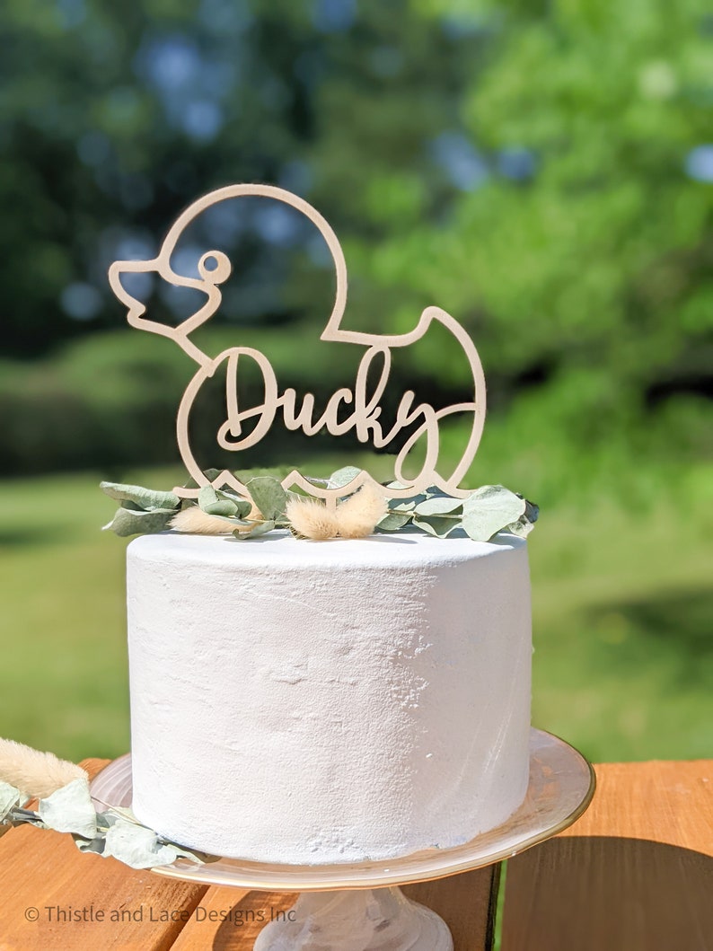 Duck cake topper, Rubber Ducky cake topper, Kid's cake toppers, First Birthday Cake Topper, Personalised birthday cake topper image 5