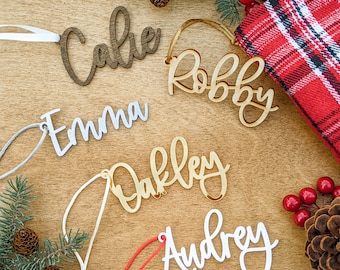 Christmas Stocking Names, Laser cut names, Stocking name tags, Gift tag, Christmas stocking tag, Stocking tags, Personalized stocking name