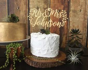 Custom Mr and Mrs Cake Topper, Wedding Cake Toppers, Cake Topper Wedding, Rustic Cake Topper, Wedding Decor, Mr and Mrs Sign, Last Name Sign